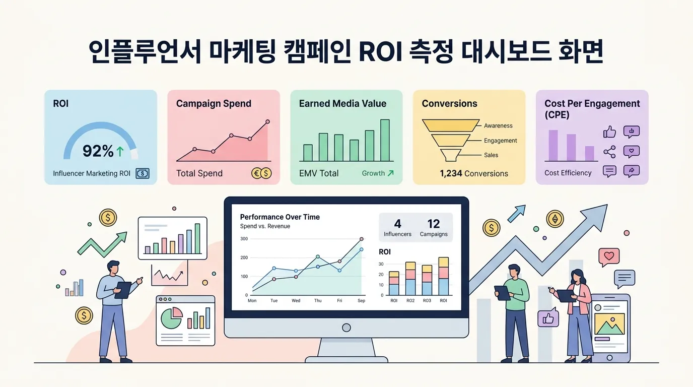 인플루언서 마케팅 캠페인 ROI 측정 대시보드 화면